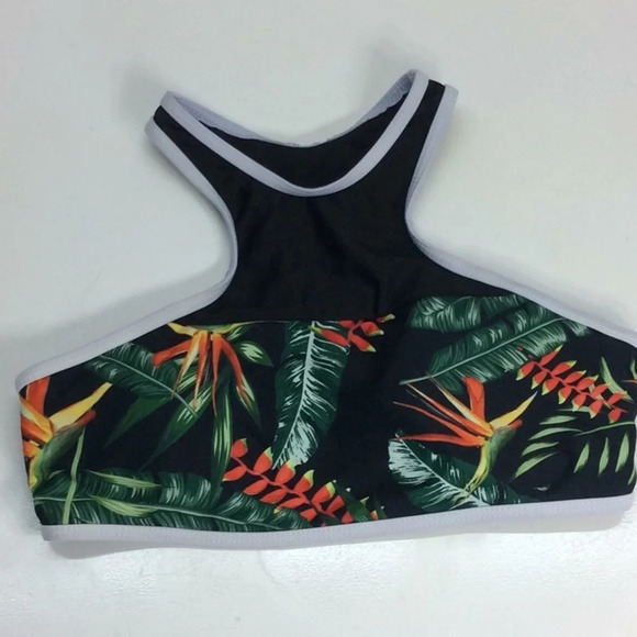 CUPSHE Black Exotic Floral Print Medium Bikini - Picture 2 of 7